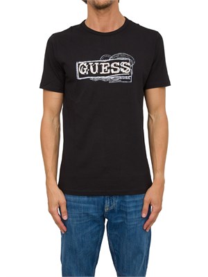 T-SHIRT GUESS JEANS NERO in UOMO