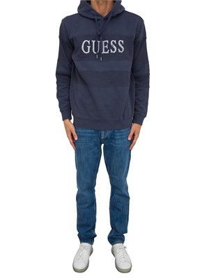 FELPA GUESS JEANS BLU in UOMO
