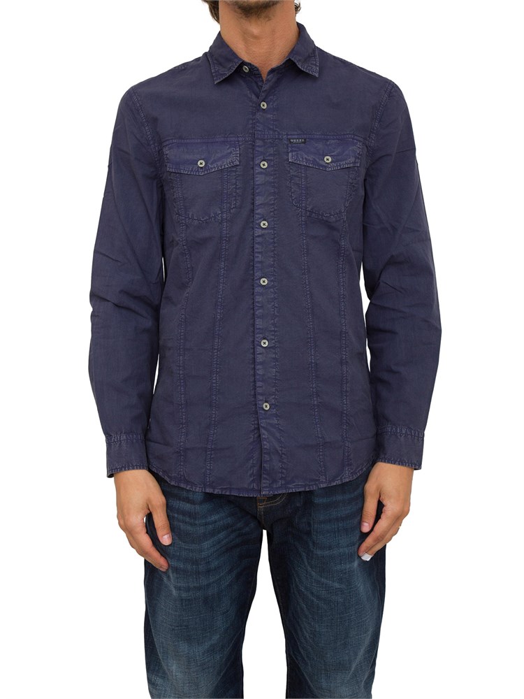 CAMICIA MANICA LUNGA GUESS JEANS BLU