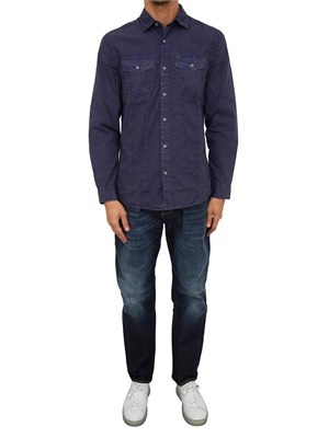 CAMICIA MANICA LUNGA GUESS JEANS BLU in UOMO