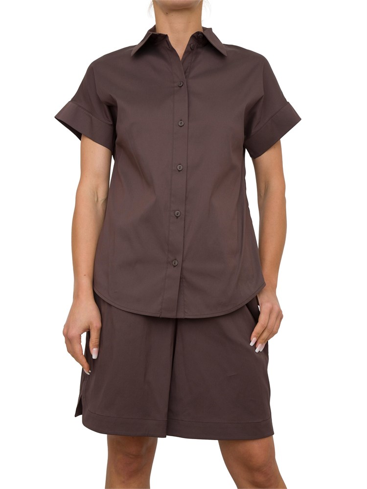 CAMICIA MANICA CORTA MAX MARA MARRONE