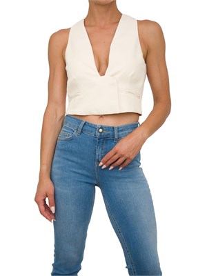 GILET TWIN-SET AVORIO in DONNA