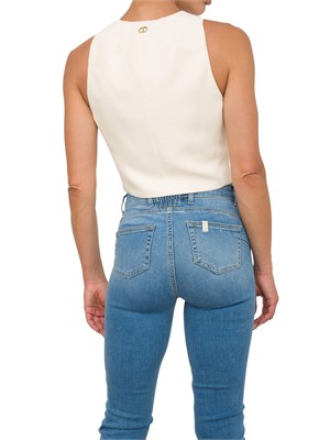 GILET TWIN-SET AVORIO in DONNA