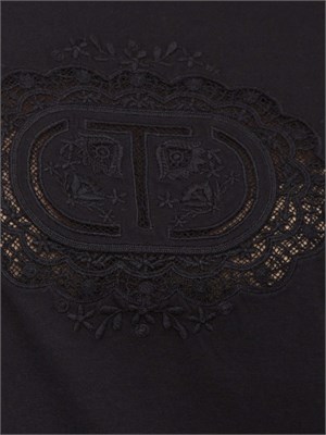 T-SHIRT TWIN-SET NERO in DONNA
