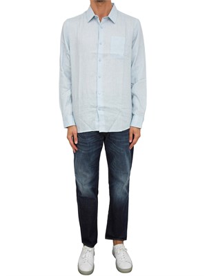 CAMICIA MANICA LUNGA GUESS JEANS CELESTE in UOMO
