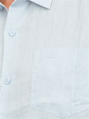 CAMICIA MANICA LUNGA GUESS JEANS CELESTE in UOMO