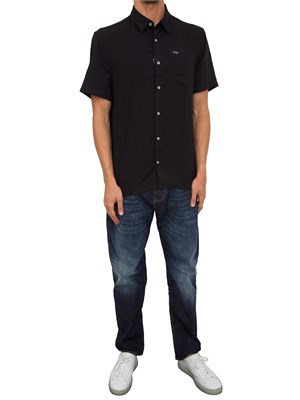 CAMICIA MANICA CORTA GUESS JEANS NERO in UOMO