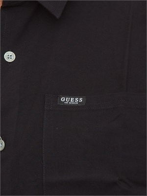 CAMICIA MANICA CORTA GUESS JEANS NERO in UOMO