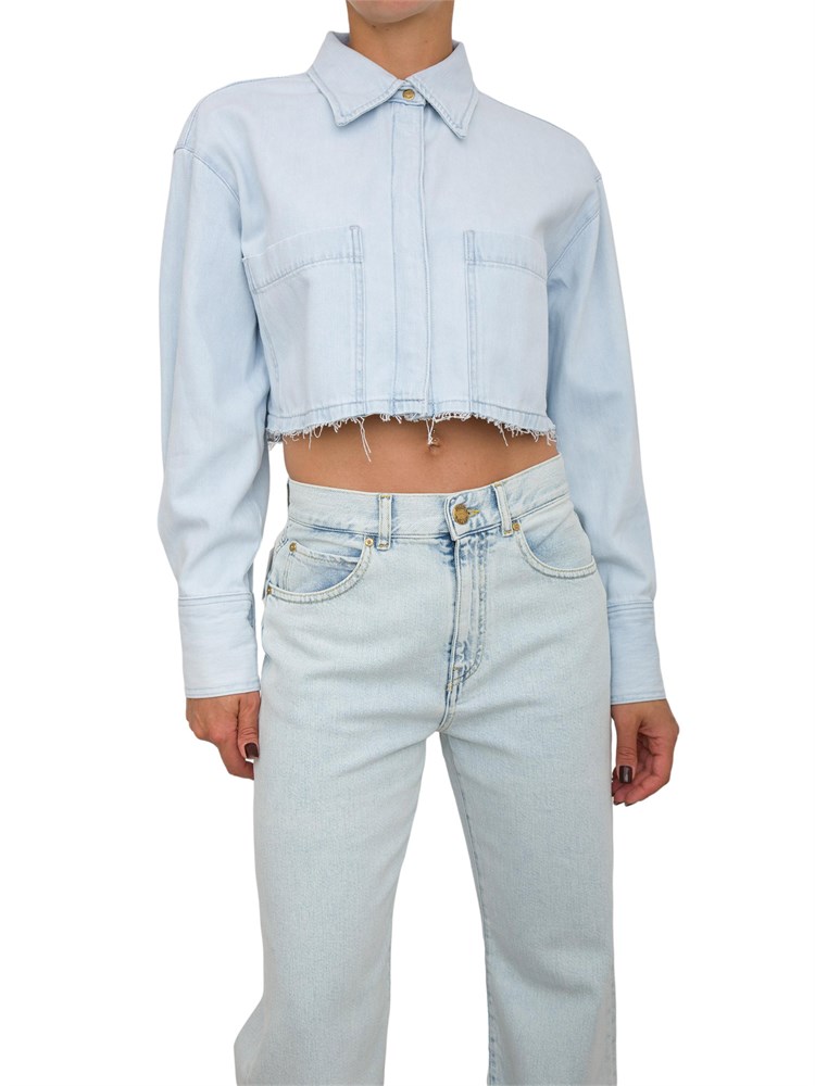 CAMICIA MANICA LUNGA PINKO BLU DENIM
