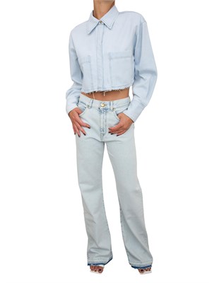 CAMICIA MANICA LUNGA PINKO BLU DENIM in DONNA
