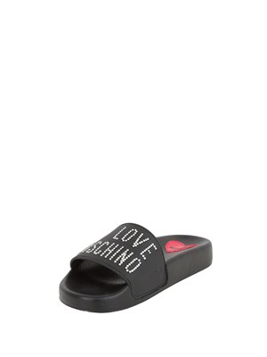 CIABATTE LOVE MOSCHINO NERO in DONNA