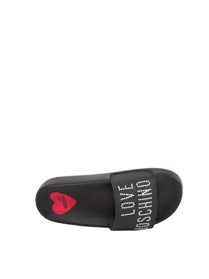 CIABATTE LOVE MOSCHINO NERO in DONNA