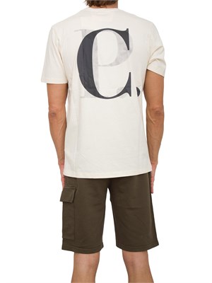 T-SHIRT C.P. COMPANY CREMA in UOMO