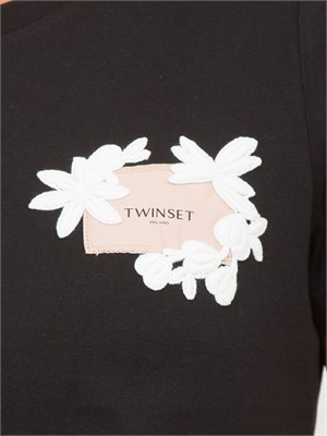 T-SHIRT TWIN-SET NERO in DONNA