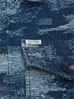 GIACCA CAMICIA GUESS JEANS BLU DENIM in UOMO