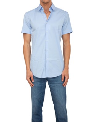 Camicia Boss P-Ray in cotone azzurro in UOMO