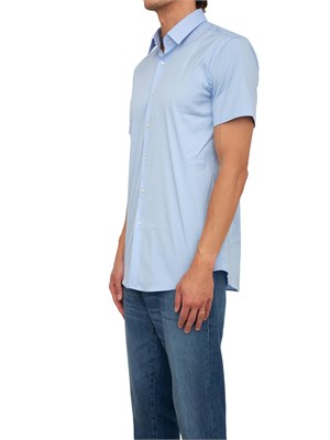 Camicia Boss P-Ray in cotone azzurro in UOMO