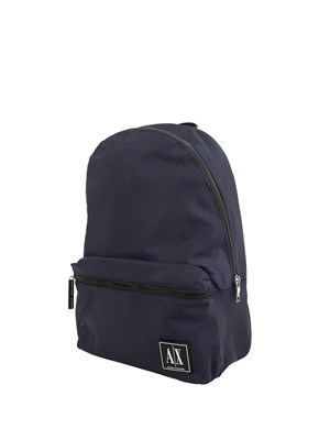 Zaino uomo Armani Exchange in tessuto blu con patch logo in UOMO