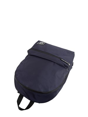 Zaino uomo Armani Exchange in tessuto blu con patch logo in UOMO