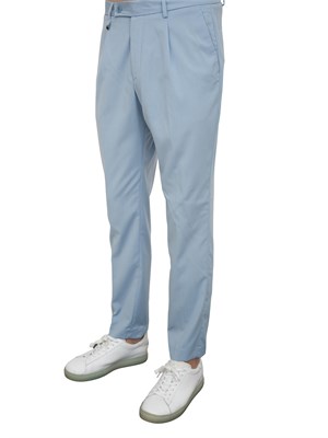 Pantaloni Antony Morato Luis in misto lino celeste in UOMO