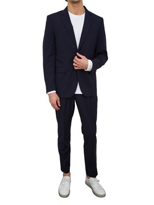 Pantaloni Antony Morato Luis in misto lino blu in UOMO