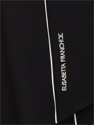 Camicia nera in georgette con sciarpa e piping Elisabetta Franchi in DONNA