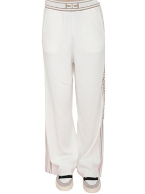 Pantaloni tuta Elisabetta Franchi in viscosa bianca con bande a contrasto in DONNA