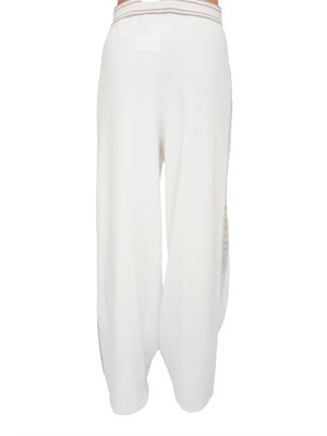 Pantaloni tuta Elisabetta Franchi in viscosa bianca con bande a contrasto in DONNA