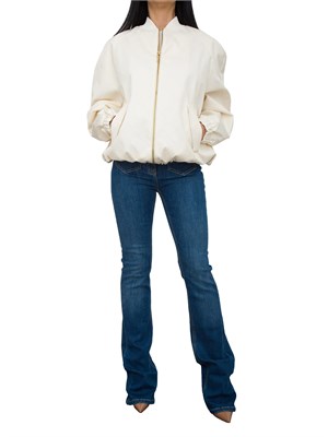 Giubbotto Elisabetta Franchi in tessuto tecnico jacquard bianco in DONNA