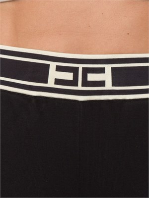 Pantaloni tuta Elisabetta Franchi in viscosa nera con bande a contrasto in DONNA