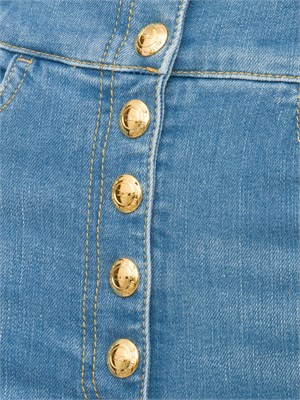 Jeans Elisabetta Franchi a vita alta con bottoni dorati e gamba svasata in DONNA