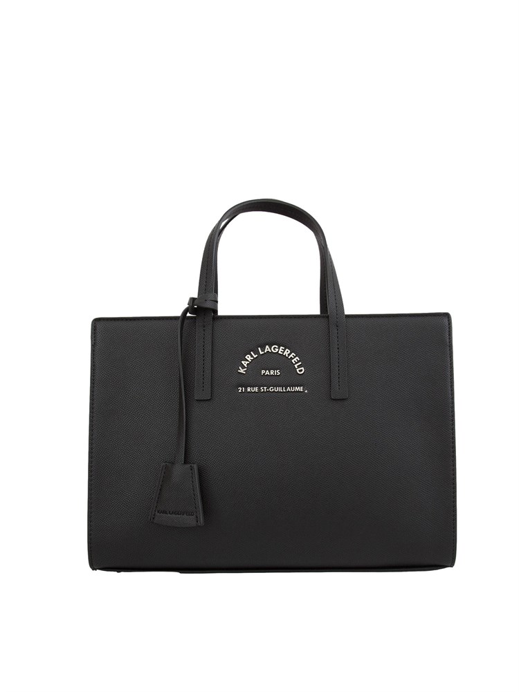Borsa a mano nera Karl Lagerfeld con logo metallico