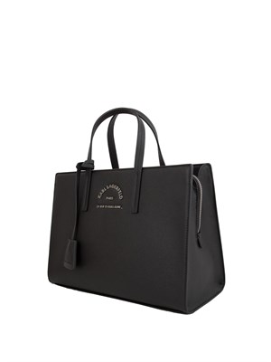 Borsa a mano nera Karl Lagerfeld con logo metallico in DONNA