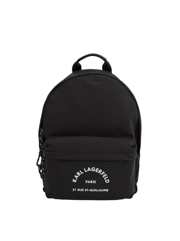 Zaino in tessuto nero Karl Lagerfeld con logo tasca