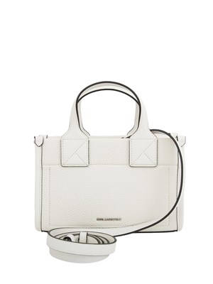 Borsa a mano Karl Lagerfeld in ecopelle martellata bianca in DONNA