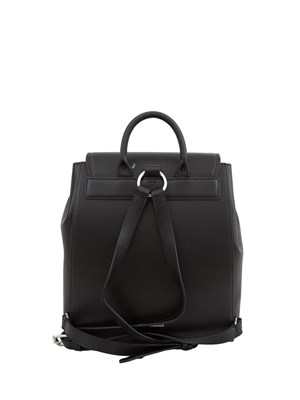 Zaino nero in ecopelle Karl Lagerfeld con patta logata in DONNA