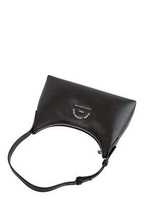 Borsa a spalla nera Karl Lagerfeld logo metallico in DONNA