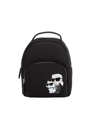 Zaino nero Karl Lagerfeld con zip e logo tasca avanti in DONNA