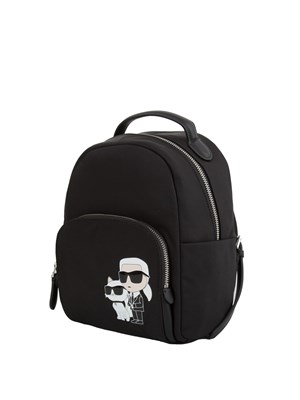 Zaino nero Karl Lagerfeld con zip e logo tasca avanti in DONNA