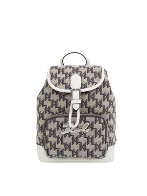Zaino Karl Lagerfeld in tessuto logo all over ed inserti in ecopelle in DONNA