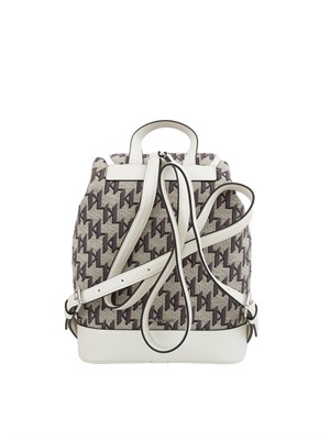 Zaino Karl Lagerfeld in tessuto logo all over ed inserti in ecopelle in DONNA