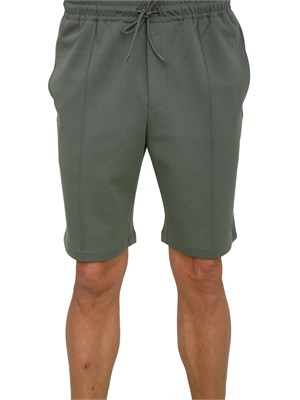 Bermuda uomo Antony Morato in felpa di cotone verde con cucitura piega in UOMO