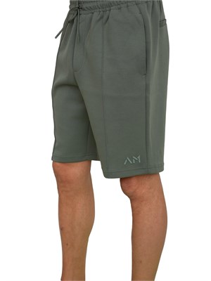 Bermuda uomo Antony Morato in felpa di cotone verde con cucitura piega in UOMO