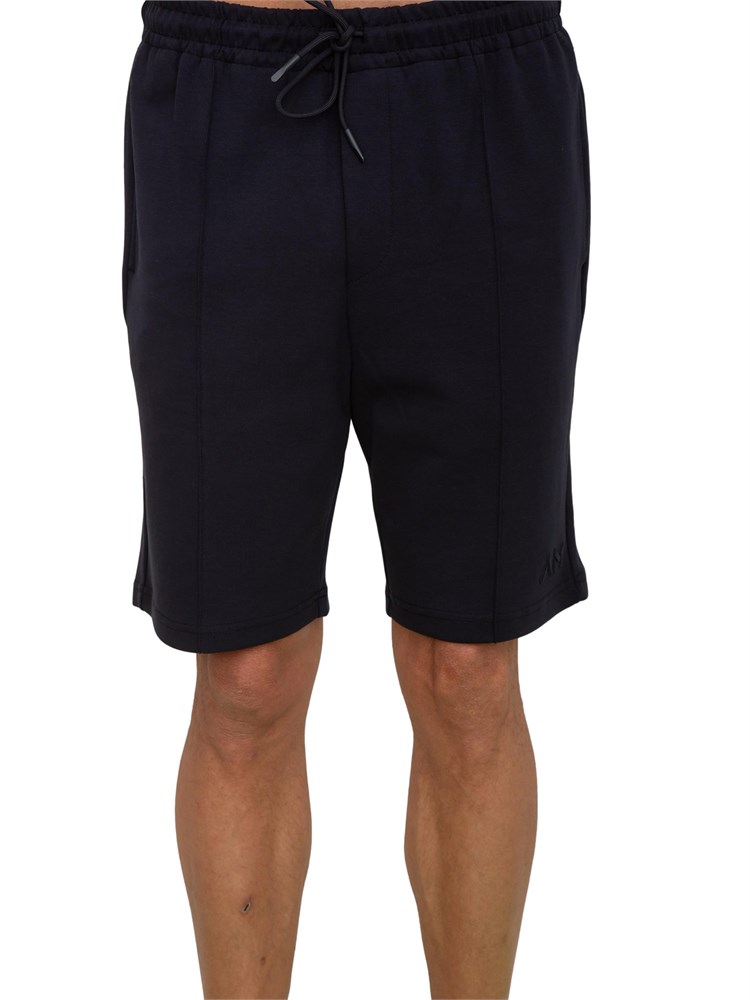 Bermuda uomo Antony Morato in felpa di cotone blu con cucitura piega