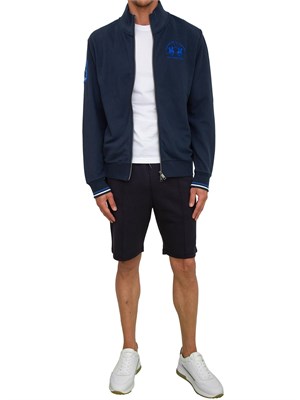 Bermuda uomo Antony Morato in felpa di cotone blu con cucitura piega in UOMO