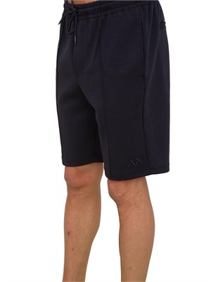 Bermuda uomo Antony Morato in felpa di cotone blu con cucitura piega in UOMO