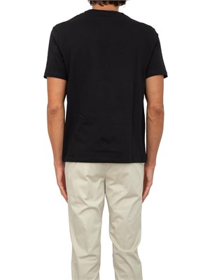T-shirt Paul [and] Shark nero in jersey di cotone con stampa in UOMO
