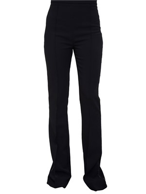 Pantaloni in crêpe nero con piping a contrasto Elisabetta Franchi in DONNA