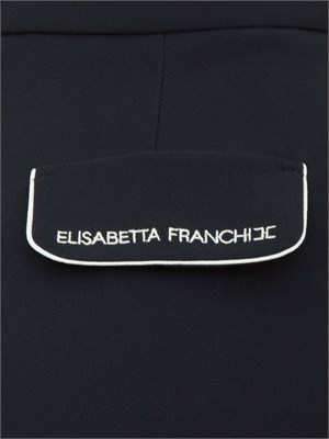 Pantaloni in crêpe nero con piping a contrasto Elisabetta Franchi in DONNA