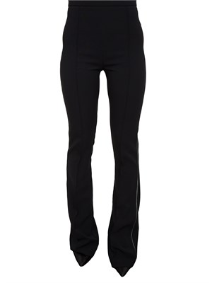 Pantaloni in crêpe nero con piping a contrasto Elisabetta Franchi in DONNA